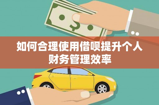 铜官山如何合理使用借呗提升个人财务管理效率